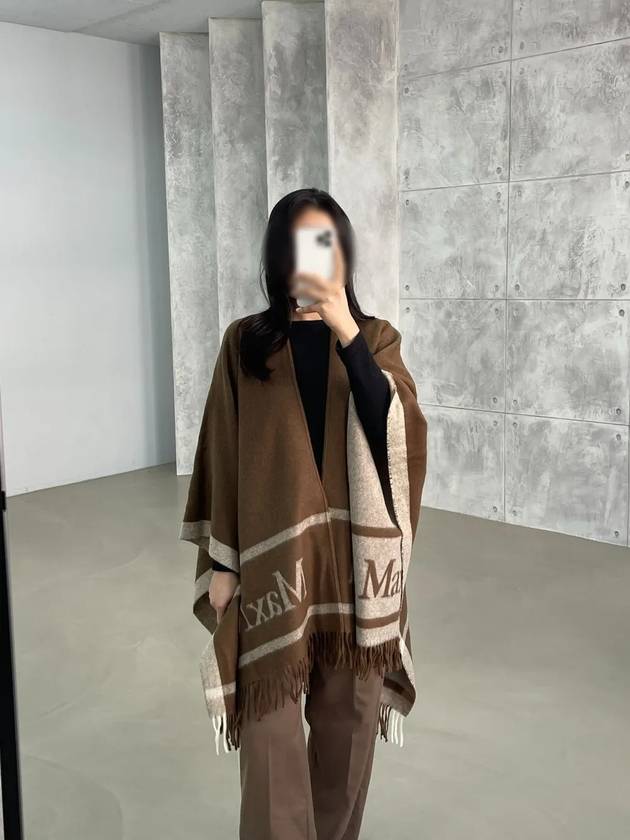 25SS 막스마라 HILDE 자카드 울 판초 토바코 251473