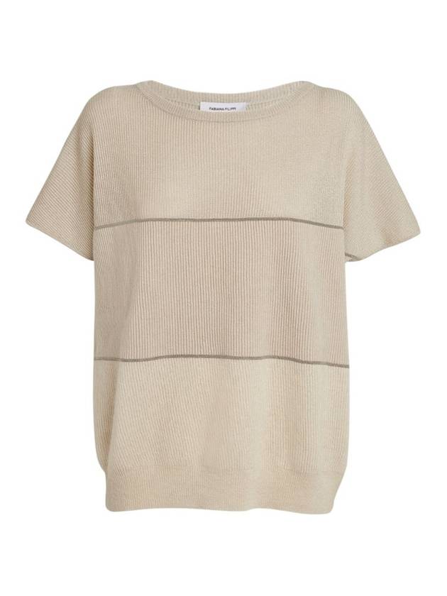 파비아나 필리피 여성 모닐리 스트라이프 니트탑 베이지