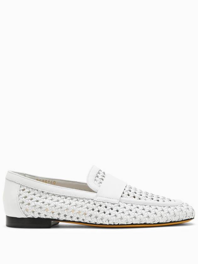 Doucal's White woven leather moccasin