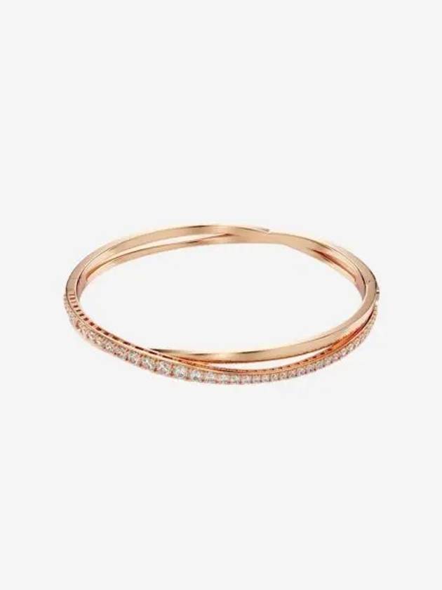 W 스와로브스키 트위스트 브레이슬릿 화이트 로즈 골드 플래팅 W Swarovski Twist Bracelet White Rose Gold Plated
