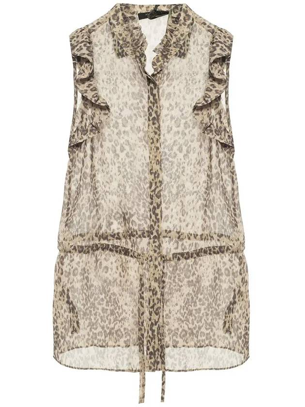 올세인츠 러플 디테일 슬리브리스 탑 LANEYWH014R_CAMELBROWN