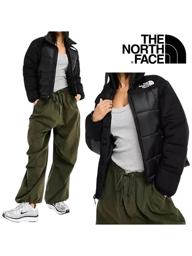 노스페이스 히말라야 여성 로고 탑 푸퍼 패딩 재킷 블랙