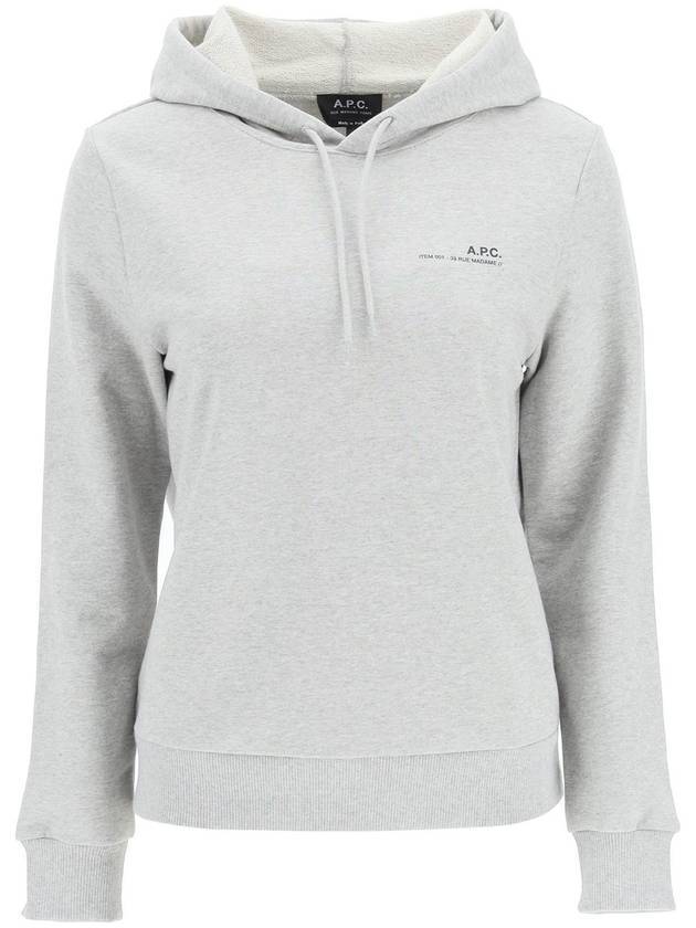 아페쎄 아이템 로고 프린트 후드탑 그레이