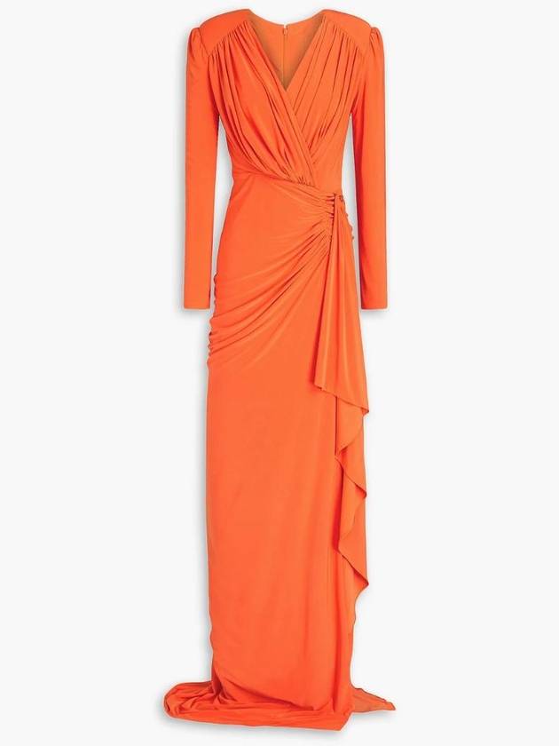 NB07 레아코스타 여성 원피스 Wrap effect draped satin jersey gown
