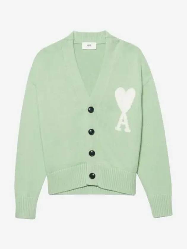 아미 빅 하트 로고 오버사이즈 가디건 아쿠아 22SS AMI de Coeur Oversize Cardigan Aqua 22SS