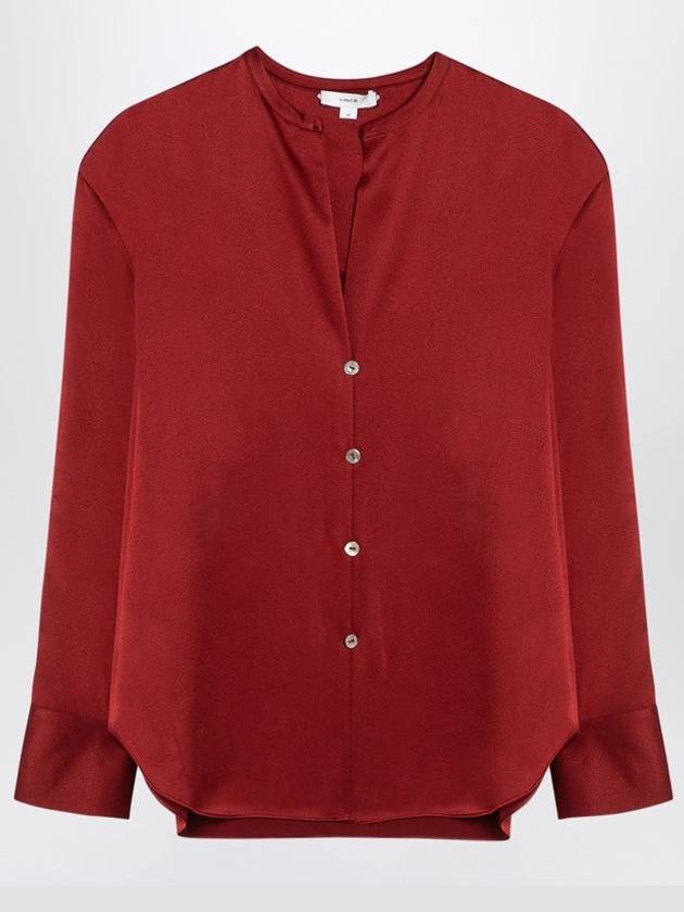 Scarlet Red Silk Shirt