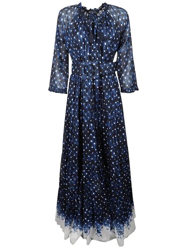 Samantha Sung 여성 Eden Crewneck Dress Blue White