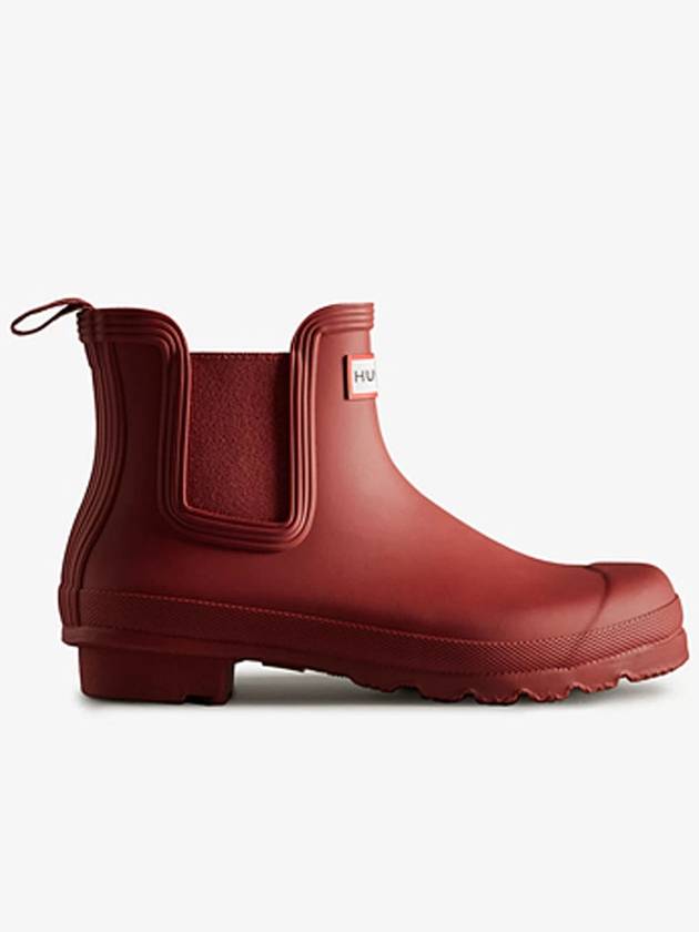 헌터 여성 오리지널 첼시 레인 부츠 레드
