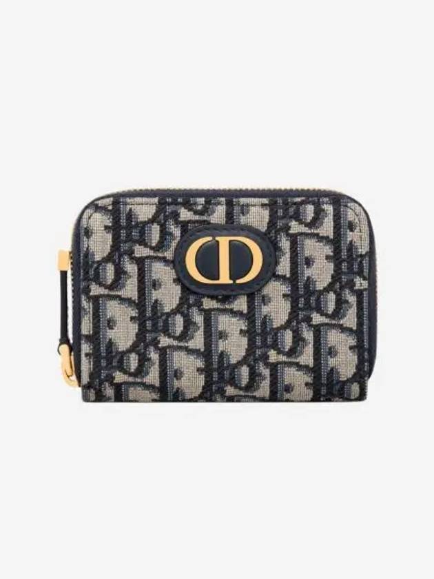 디올 스몰 30 몽테인 보야저 코인 지갑 블루 디올 오블리크 자카드 Dior Small 30 Montaigne Voyageur Coin Purse Blue Dior Oblique Jacquard