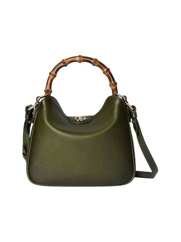 구찌 다이애나 스몰 숄더백 그라디언트 그린 레더 브라운 799865 AAE3W 3125