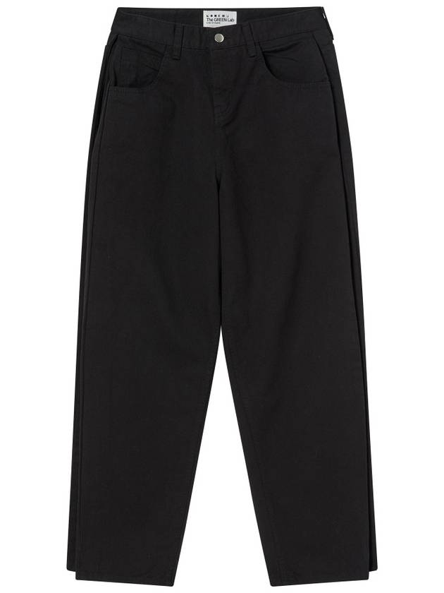 더그린랩_사이드 원턱 와이드 팬츠_블랙