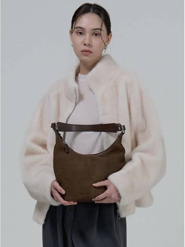 숄더 스웨이드 레더 백