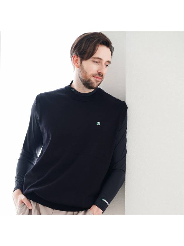 트리메르 베이직 와펜 니트 베스트 UNISEX BLACK TMFVN60209