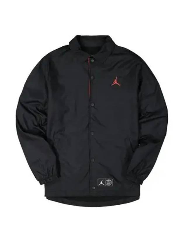 조던 x 파리 생제르맹 코치 자켓 블랙 인프라레드 Jordan x Paris Saint Germain Coach Jacket Black Infrared