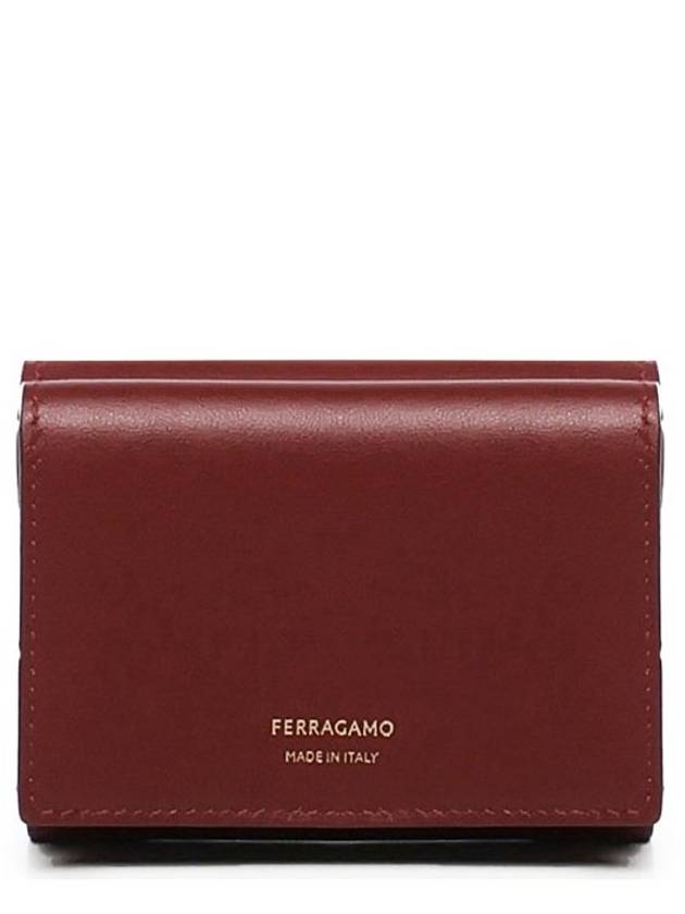 페라가모 로고 프린트 트리폴드 지갑