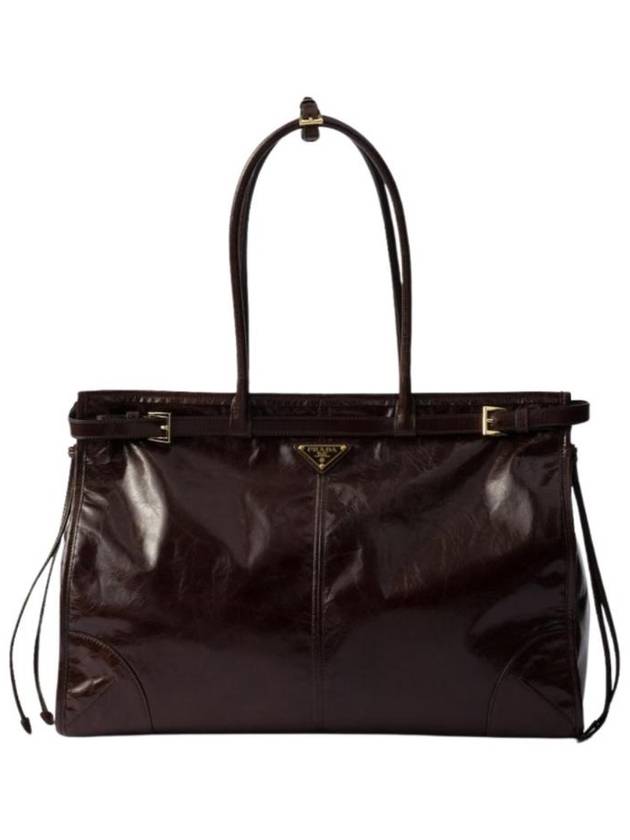 프라다 보니 엑스트라 라지 레더 핸드백 다크 브라운 1BA439 2CYR F01D6