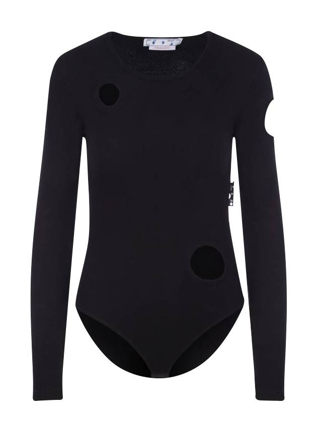 오프화이트 여성 메테오 리브 바디 수트 블랙