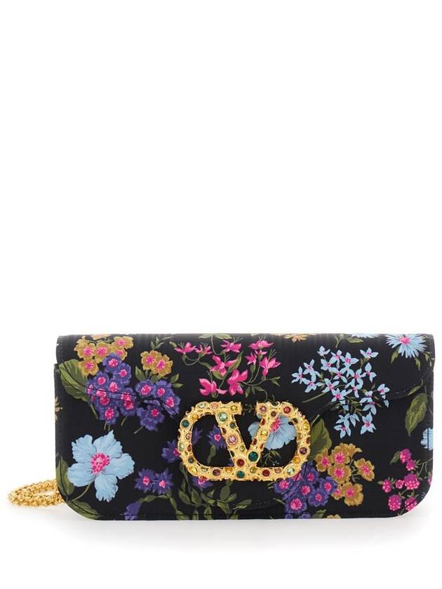 VALENTINO GARAVANI 앞면에 V로고 플라크와 전체에 꽃 모티브가 들어간 & 39 로코& 39 멀티컬러 크로스바디 백 실크 소재 6W0B0R24MDRAWL
