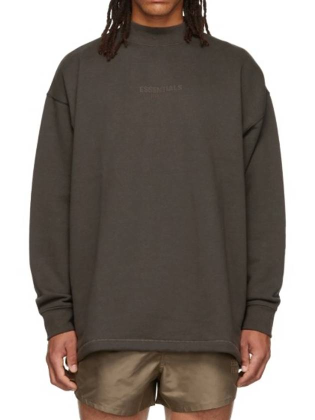 피어오브갓 피오갓 에센셜 릴렉스 스웨트셔츠 스웻셔츠 맨투맨 플록 로고 립니트 오프 블랙 그레이 남성 여성