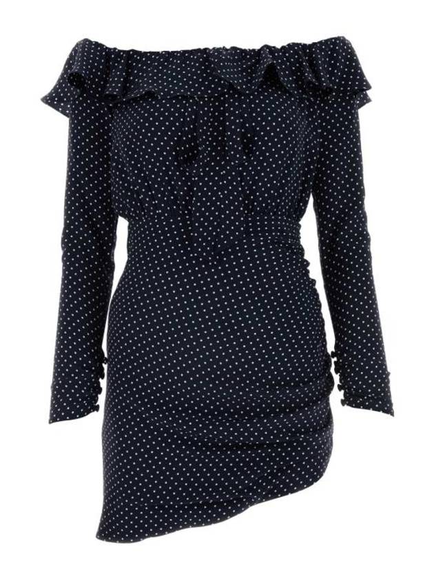 알레산드라 리치 실크 숏원피스 네이비