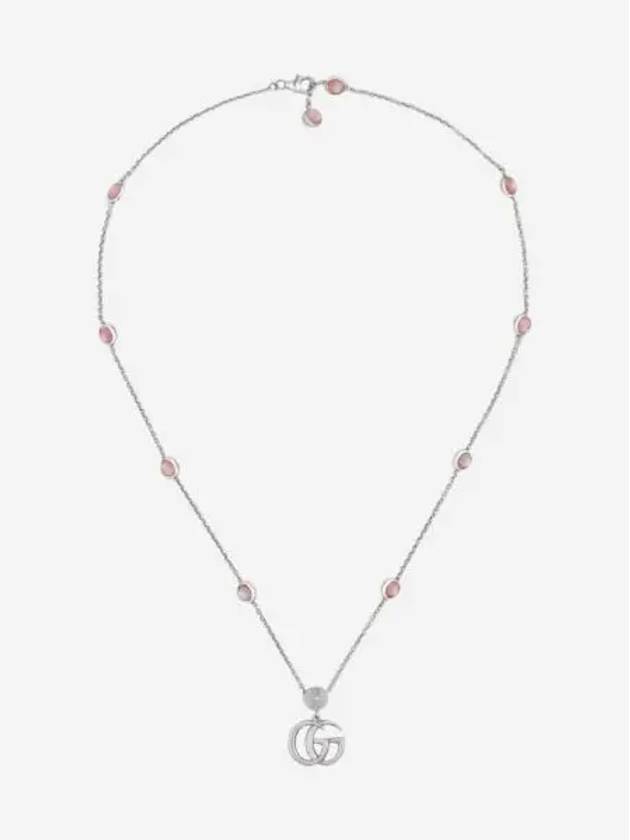 구찌 더블 G 마더 펄 네클리스 실버 에이지드 피니쉬 Gucci Double G Mother Of Pearl Necklace Silver Aged Finish