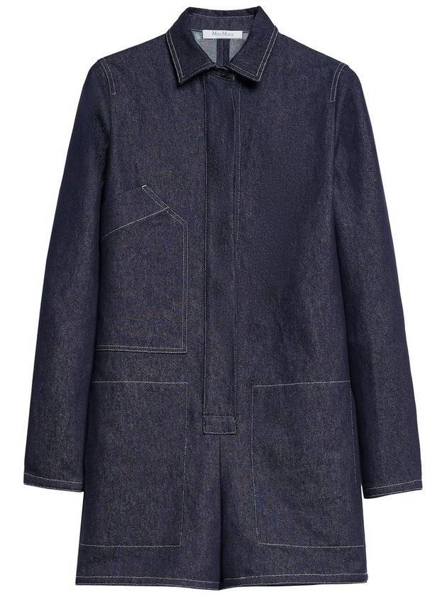 막스마라 여성 FASTOSO 스티칭 데님 점프 수트 네이비