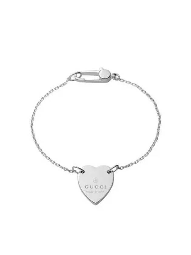 구찌 트레이드마크 브레이슬릿 하트 펜던트 실버 Gucci Trademark Bracelet With Heart Pendant Silver
