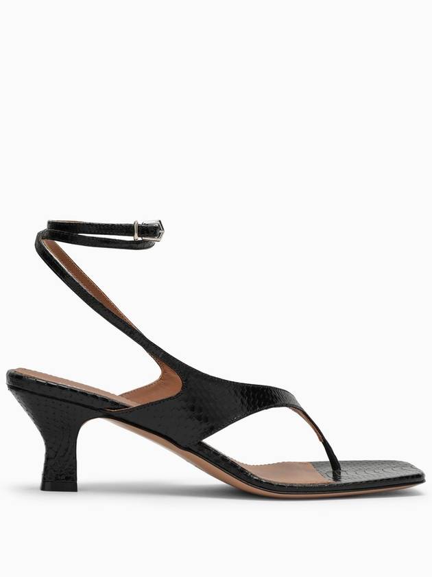 Paris Texas Portofino black leather thong mule