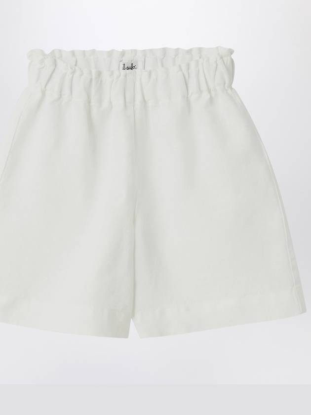 Il Gufo White Bermuda shorts in linen