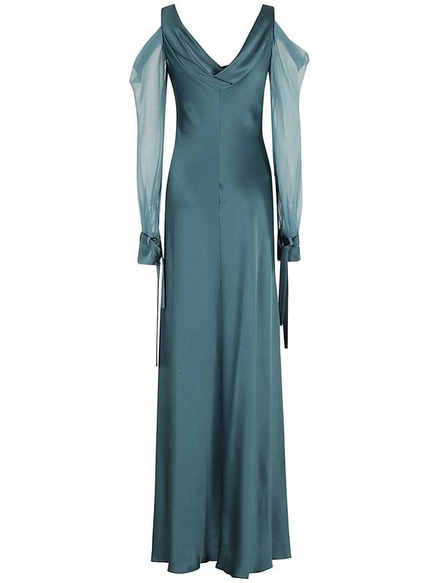 알베르타 페레티 긴팔 새틴 맥시 드레스 Alberta Ferretti Long Sleeved Satin Maxi Dress