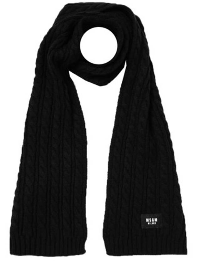 MSGM kids Wool Blend Cable Knit Scarf