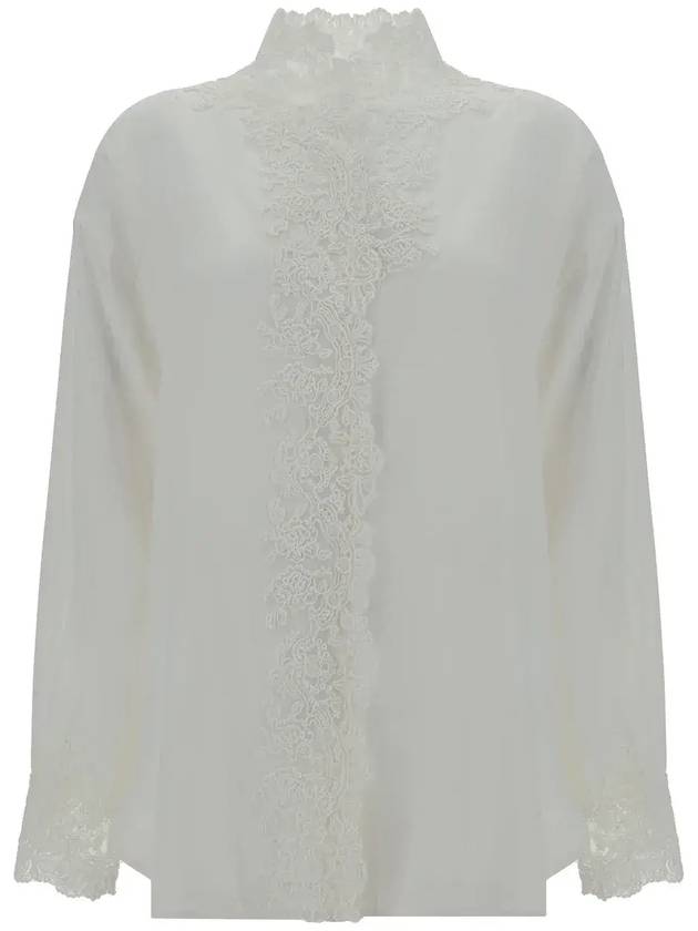 Ermanno Scervino 레이스 트림 모크 넥 셔츠 D452K323FKE_10602