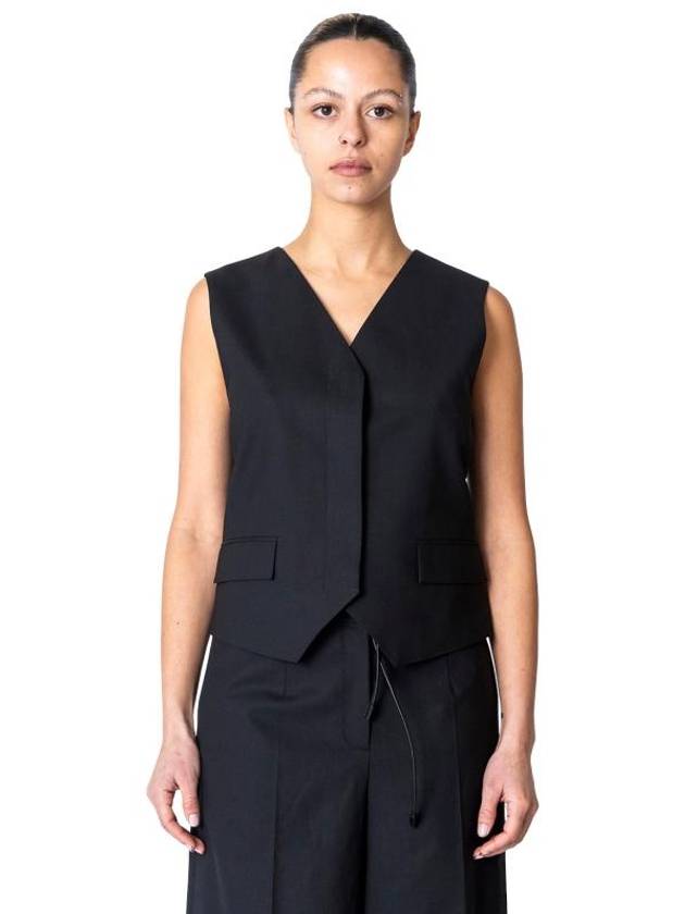 준지 V넥 베스트 블랙