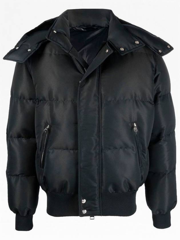 알렉산더 맥퀸 그래피티 백 로고 푸퍼 패딩 블랙