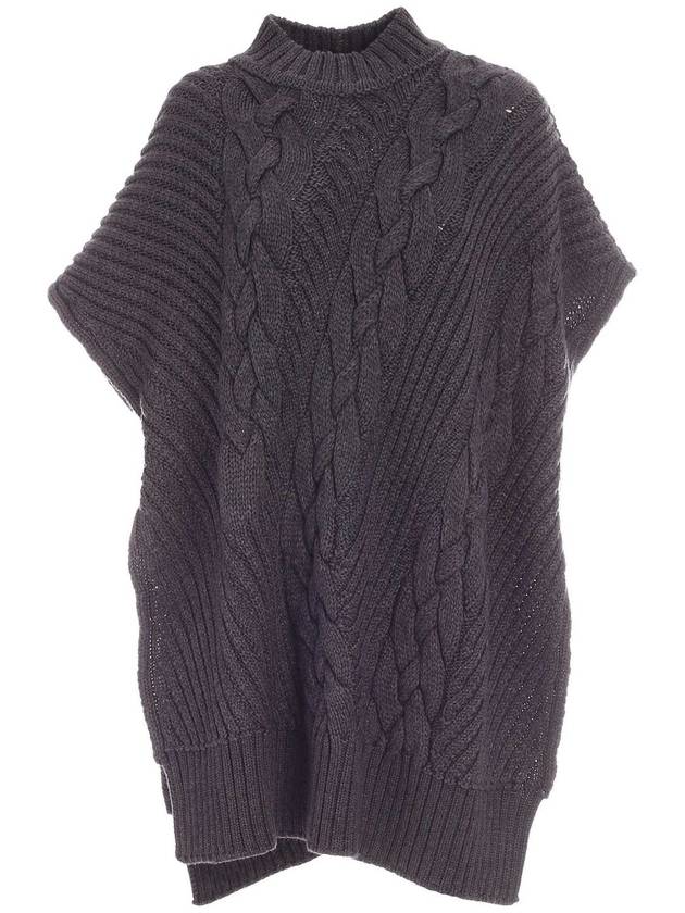 Vivetta High neck poncho in grey