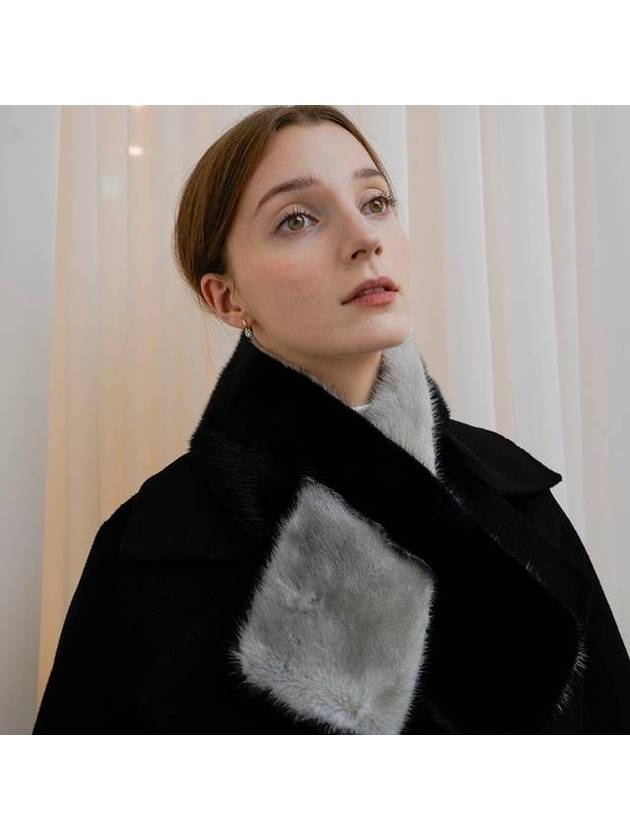 티나블러썸 루 밍크 퍼 머플러 블랙