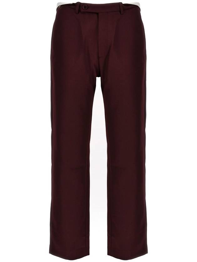 MARTINE ROSE & 39 롤드 웨이스트밴드 테일러드& 39 팬츠 MRAW23327BURG