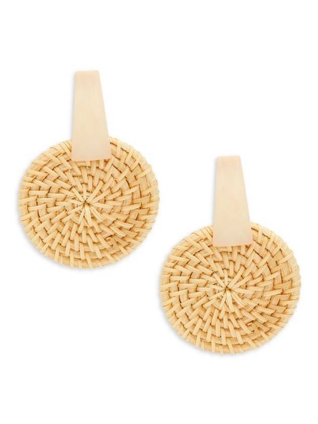 라탄 레진 서클 드롭 이어링 Rattan & Resin Circle Drop Earrings