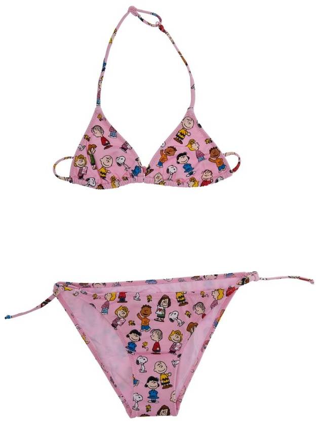 MC2 ST BARTH HOL000101212HSNOOPYGROUP21 Holly Pink Bikini with All Over Print and Tie Closure in Tech Fabric Stretch Girl 포함가