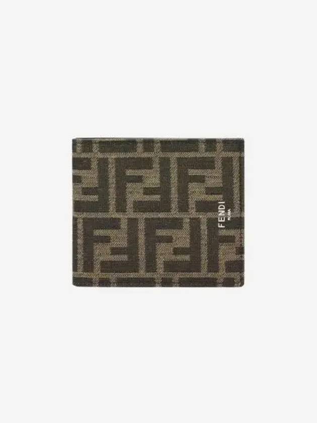 펜디 FF 패브릭 반지갑 브라운 Fendi FF Fabric Bifold Wallet Brown