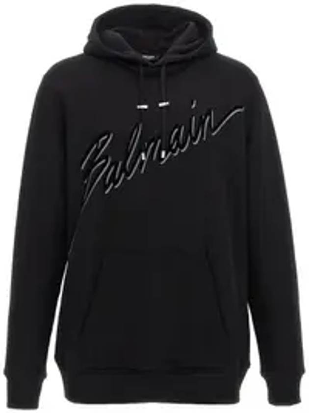 발망 벨벳 로고 후드 블랙