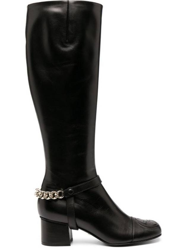 구찌 체인 디테일 무릎 길이 부츠