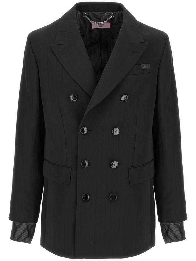 MARTINE ROSE Striped double breasted blazer 328WT05006BLK