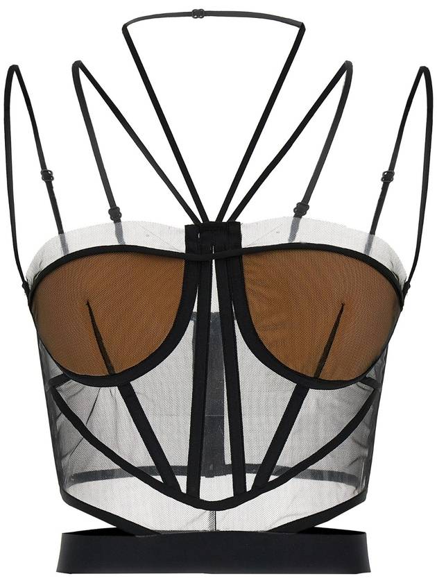 넨시 도자카 & 39 시스루 코르셋& 39 탑 NDSS25TOP093BLACKNUDE