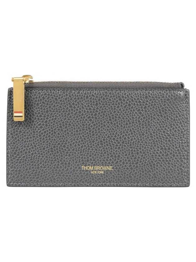 톰브라운 페블 그레인 지퍼 카드 지갑그레이