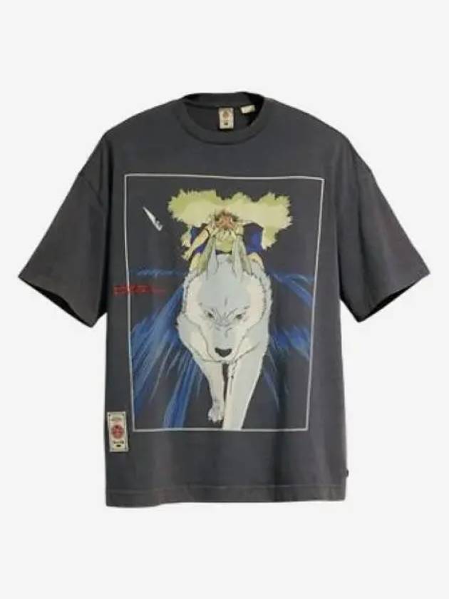 리바이스 x 모노노케 히메 산 & 울프 티셔츠 블랙 Levi's x Princess Mononoke San & Wolf T Shirt Black