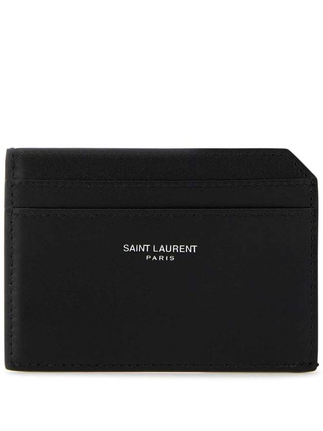 SAINT LAURENT 7528980U90N 1000 검은색 가죽 카드 홀더
