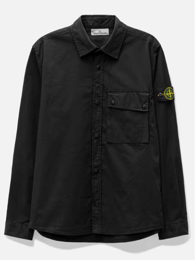 23SS 스톤 아일랜드 11610 수피마 코튼 오버셔츠 블랙Stone Island 11610 Supima Cotton Overshirt Black