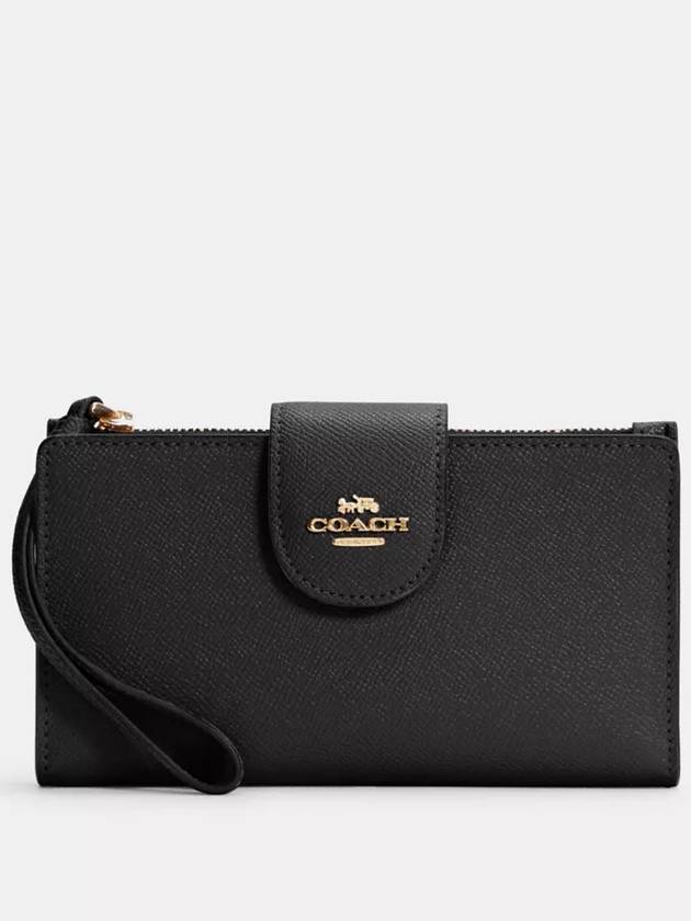 코치 폰 월렛 핸드폰 지갑 Gold Black