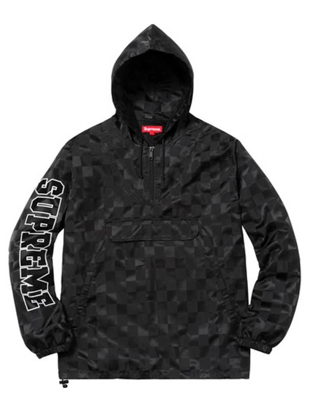 17SS 슈프림 체커드 나일론 후드 풀오버 블랙 Supreme Checkered Nylon Hooded Pullover Black
